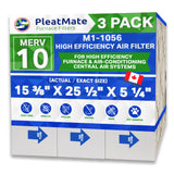 M1-1056 MERV 10 Replacement Furnace Filter. Actual Size 15 3/8" x 25 1/2" x 5 1/4." Case of 3