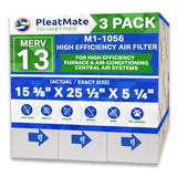 M1-1056 MERV 13 Replacement Furnace Filter. Actual Size 15 3/8" x 25 1/2" x 5 1/4." Case of 3. Made by FurnaceFilters.Ca