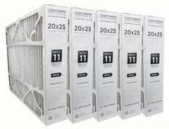 Clean Comfort Part # AMP-11-2025-45. 20x25 MERV 11 Actual Size Written on Filter 20" x 25" x 4.5" Actual Measured Size 19.68" x 24.68" x 4.37". Case of 5