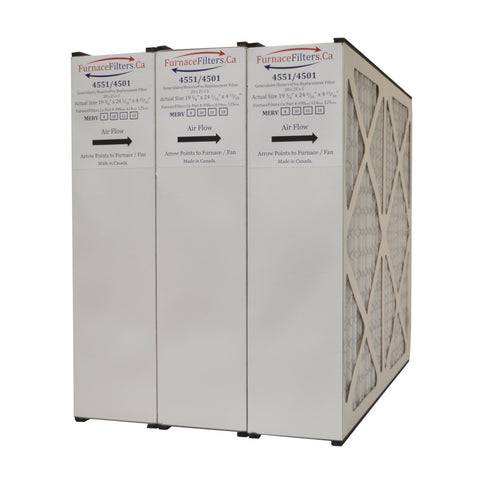 Generalaire 4501 / 4551 MERV 10 20x25x5. Fits Mac 2000 Air Cleaner. Actual Size 19 5/8" x 24 3/16" x 4 15/16". Case of 3 Made by Furnace Filters.Ca