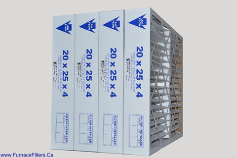 20x25x4 MERV 8 Pleated Filters. Actual Size 19 1/2" x 24 1/2" x 3 3/4" Case of 4