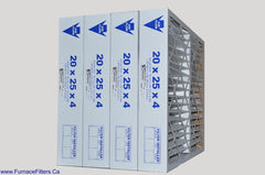 20x25x4 MERV 8 Pleated Filters. Actual Size 19 1/2" x 24 1/2" x 3 3/4" Case of 4