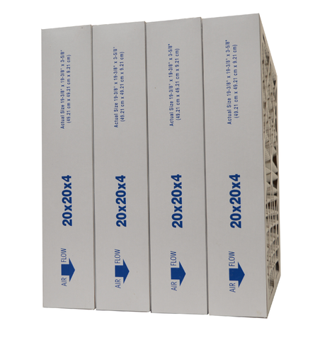20x20x4 Furnace Filter 20 x 20 x 3.68" MERV 8 Rated Pleated Filters. Case of 4