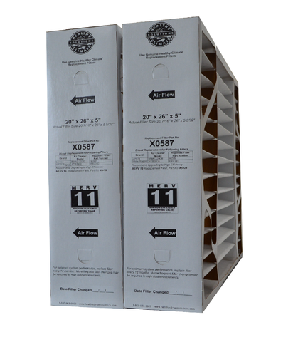Lennox X0587 Furnace Filter 20x26x5 Healthy Climate MERV 11 for BMAC-20CE. Package of 2