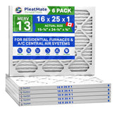 16x25x1 MERV 13 Furnace Air Filter, Pleated Material. Case of 6 - MADE IN CANADA by FurnaceFilters.Ca