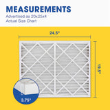 Aerostar 20x25x4 Furnace Filter MERV 8 Pleated Filters. Actual/Exact Size : 19 1/2" x 24 1/2" x 3 3/4"  Case of 4.