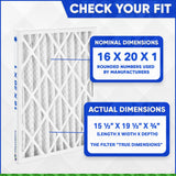 16x20x1 Furnace Filter - MERV 13 Pleated Filters. Case of 12