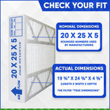 Lennox X6673 Furnace Filter 20x25x5 Replacement MERV 8. Actual Size 19 3/4" x 24 3/4" x 4 3/8." Made in Canada by Furnace Filters.ca. Case of 3