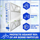 Lennox X6673 Furnace Filter 20x25x5 Replacement MERV 8. Actual Size 19 3/4" x 24 3/4" x 4 3/8." Made in Canada by Furnace Filters.ca. Case of 3