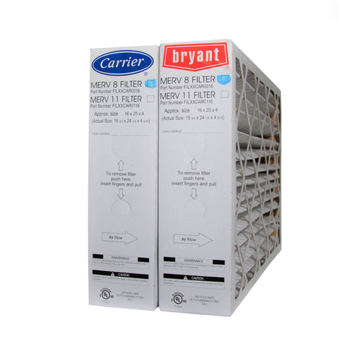 Carrier FILCCCAR0016 Furnace Filter Size 16 x 25 x 4 5/16." MERV 8 Case of 2