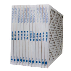 16x25x1 Furnace Filter MERV 10 Pleated Filters. Case of 12