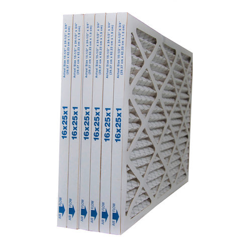 16x25x1 Furnace Filter MERV 11 Pleated Filters. Case of 6