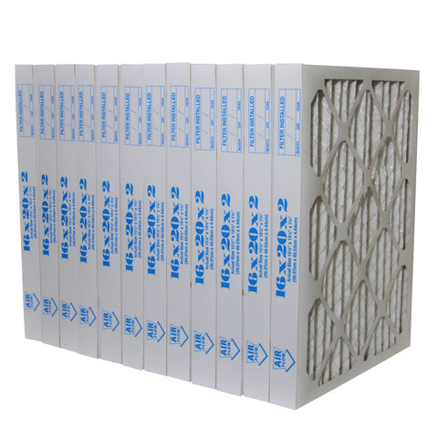 16x20x2 Furnace Filter MERV 8 Pleated Filters. Case of 12