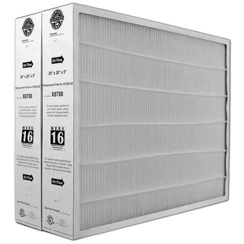 Lennox X8788 Furnace Filter 20x26x5 Healthy Climate MERV 16 for PCO20-28 PureAir System.Package of 2